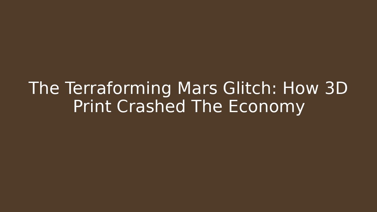 The Terraforming Mars Glitch: How 3D Print Crashed The Economy