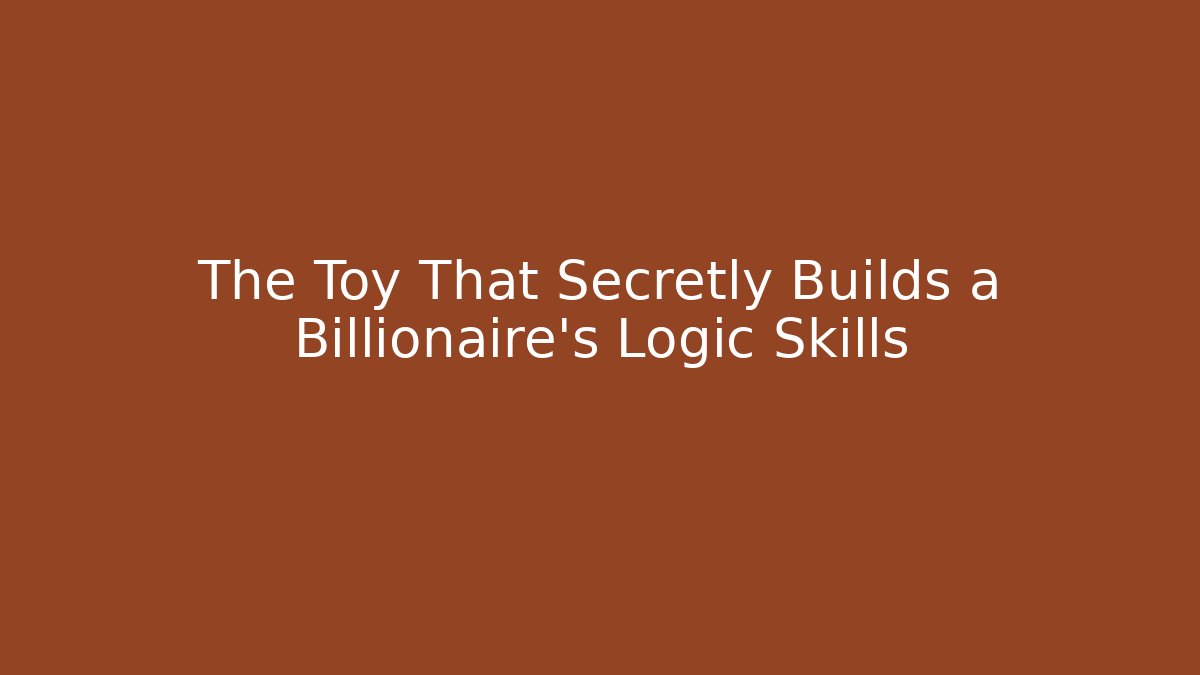The Toy That Secretly Builds a Billionaire's Logic Skills