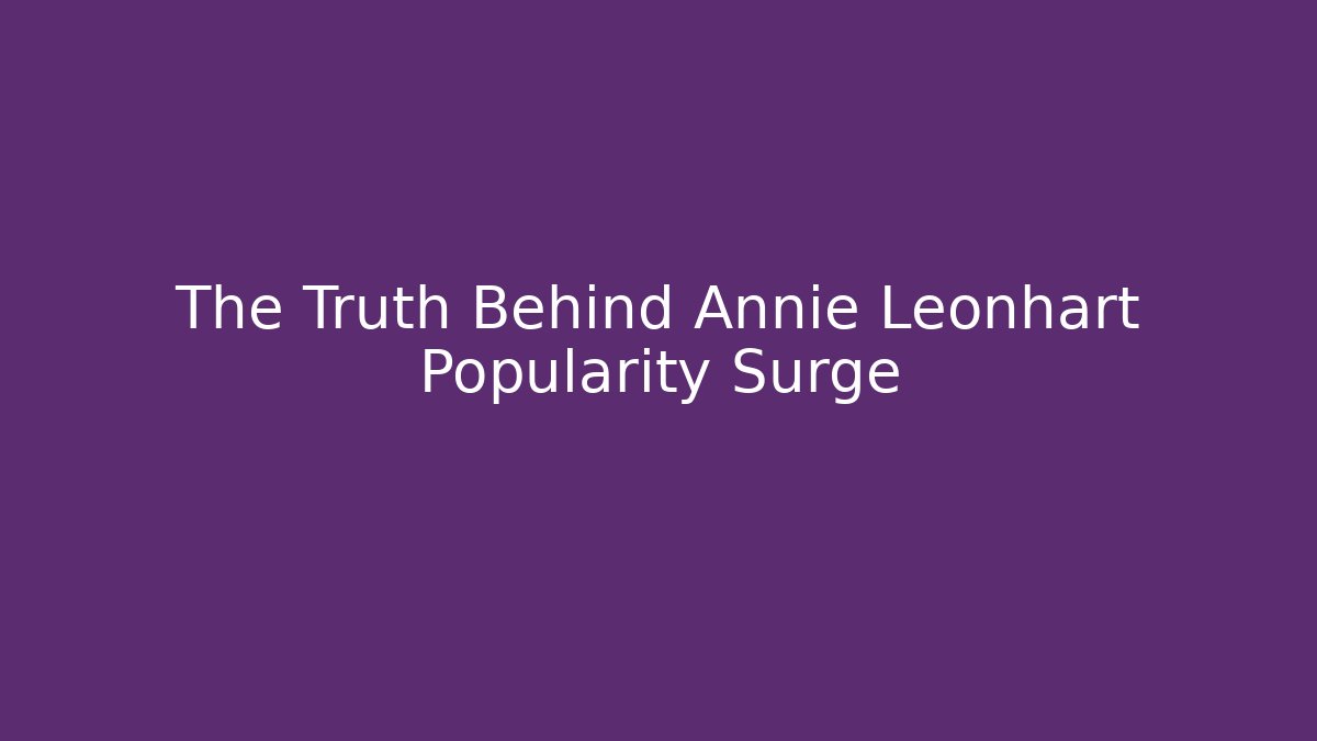 The Truth Behind Annie Leonhart Popularity Surge - Celivion