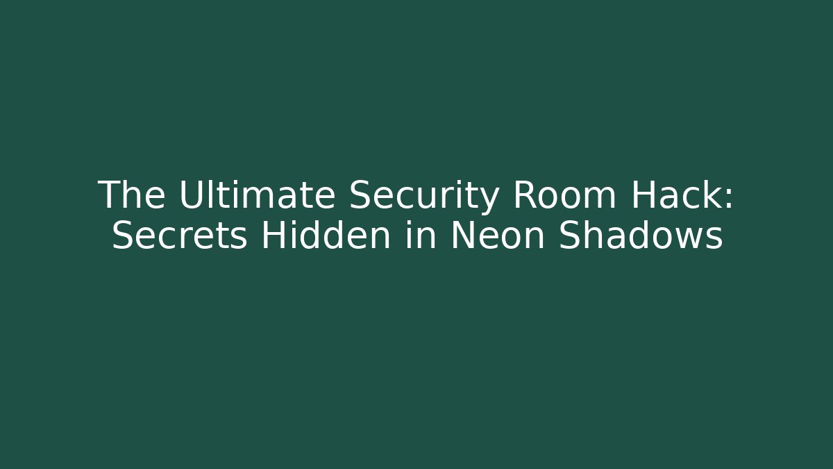 The Ultimate Security Room Hack: Secrets Hidden in Neon Shadows