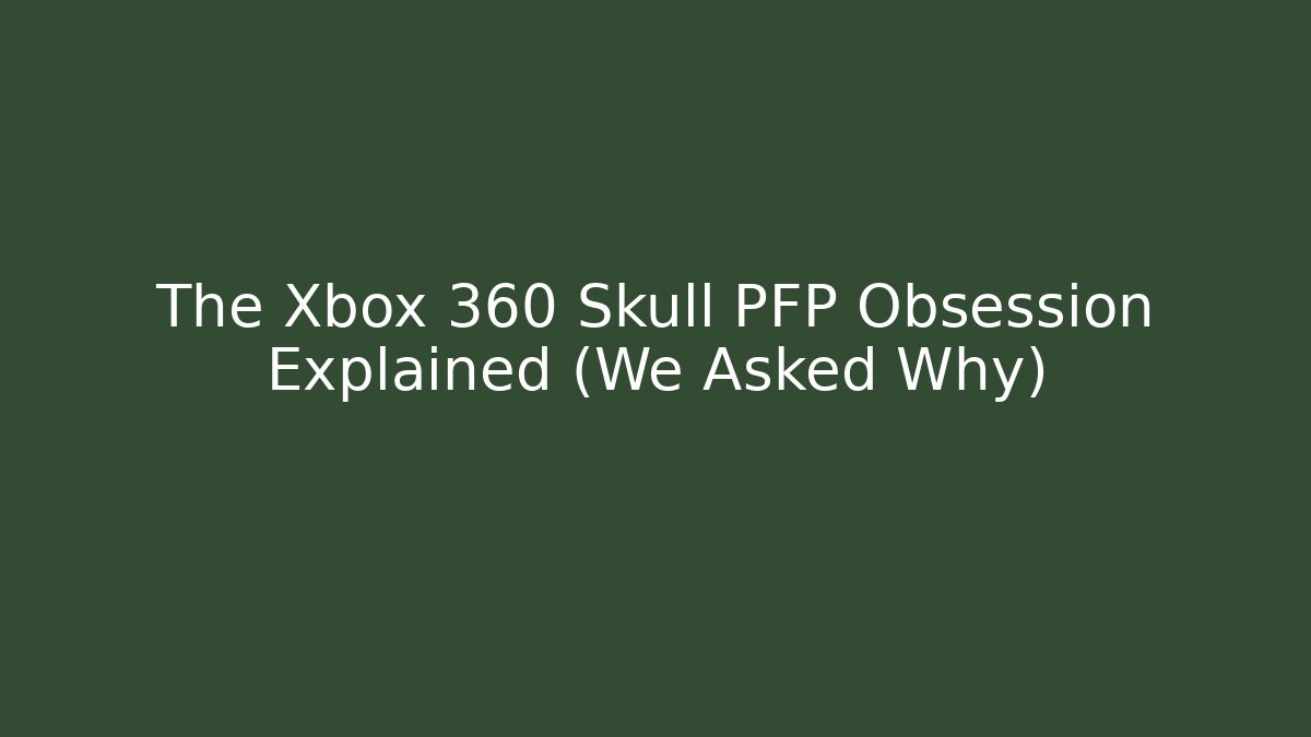 The Xbox 360 Skull PFP Obsession Explained (We Asked Why)
