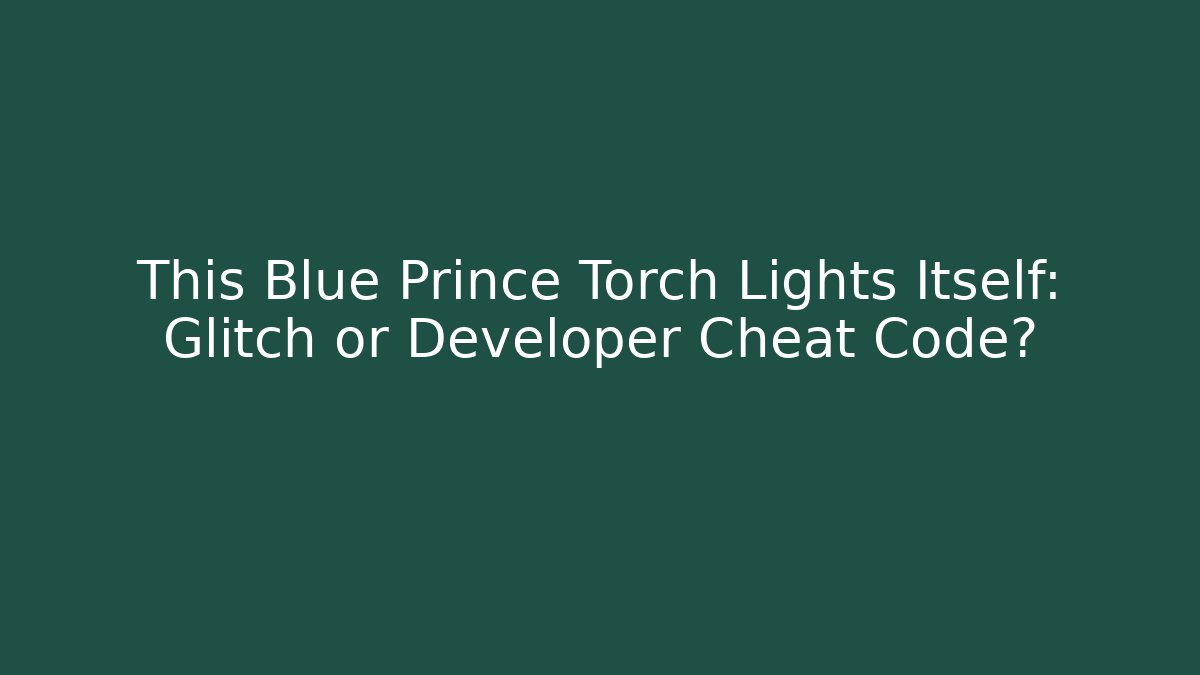 This Blue Prince Torch Lights Itself: Glitch or Developer Cheat Code?