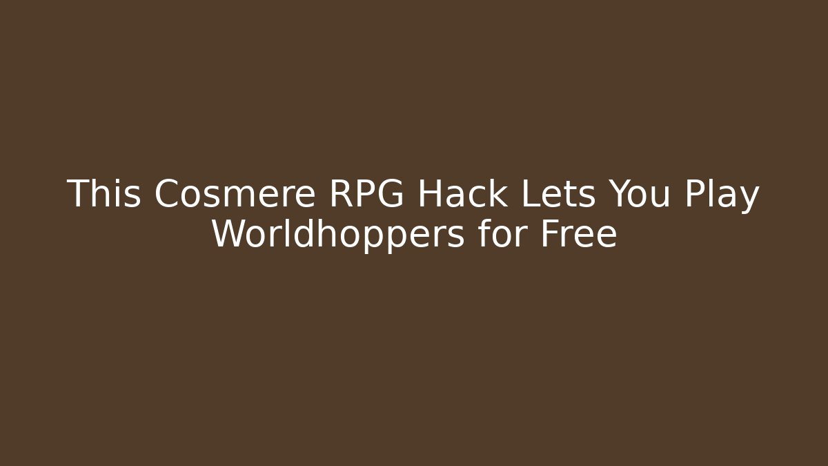 This Cosmere RPG Hack Lets You Play Worldhoppers for Free