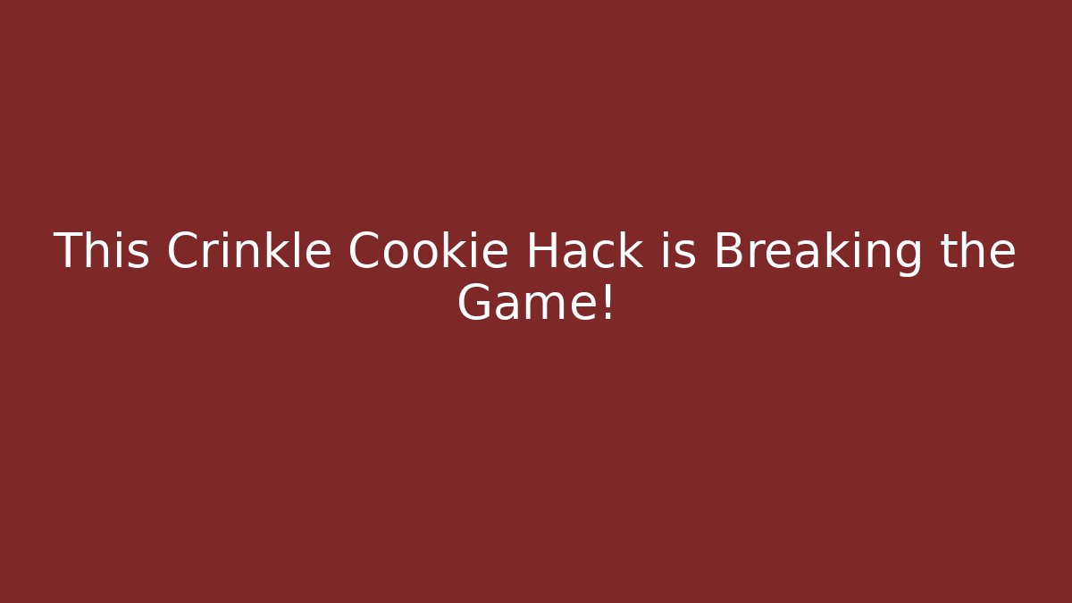This Crinkle Cookie Hack is Breaking the Game!