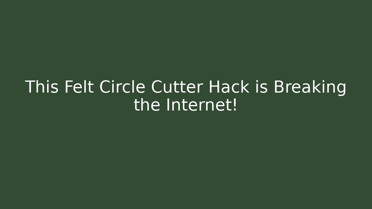 This Felt Circle Cutter Hack is Breaking the Internet!