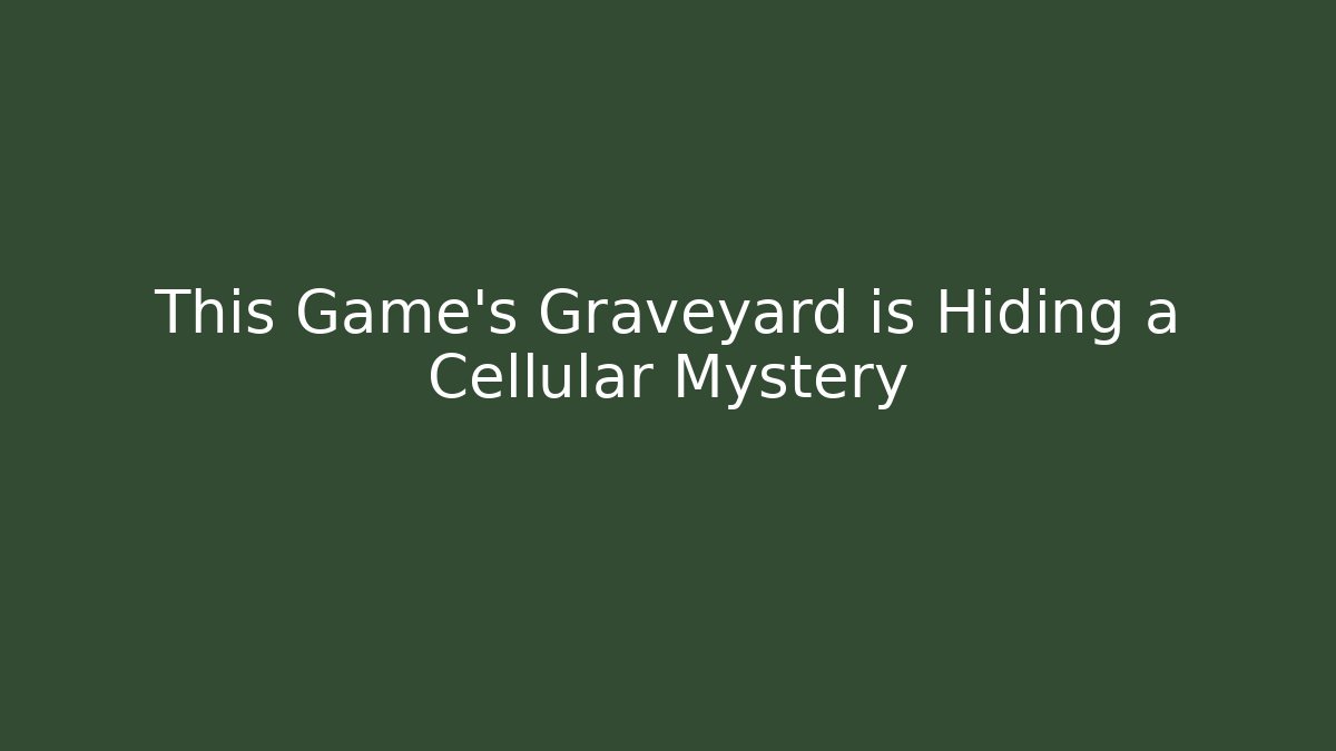 This Game's Graveyard is Hiding a Cellular Mystery - Celivion