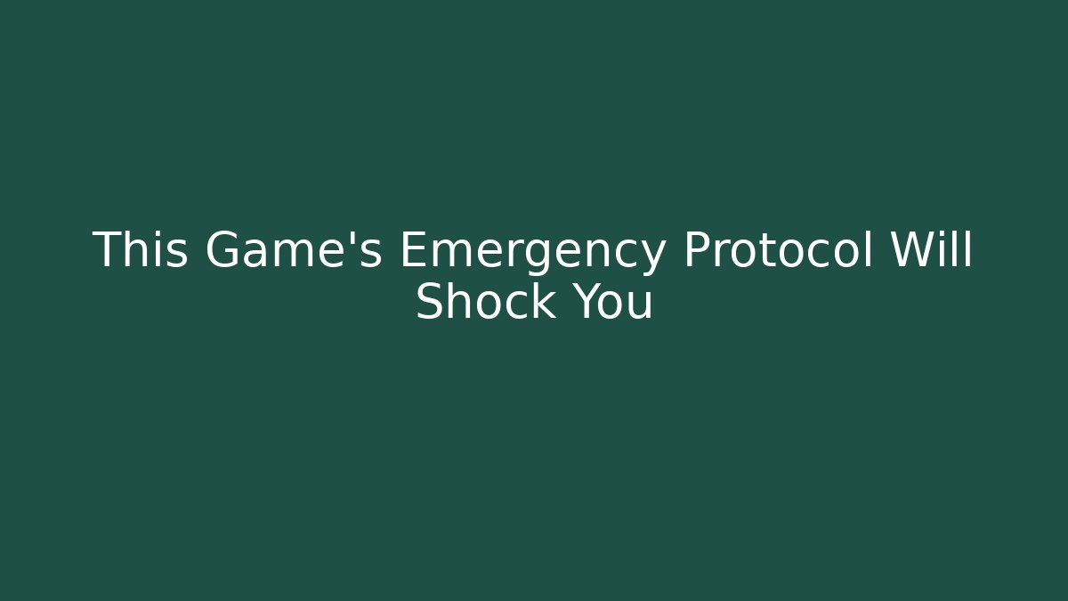 This Game’s Emergency Protocol Will Shock You - Celivion
