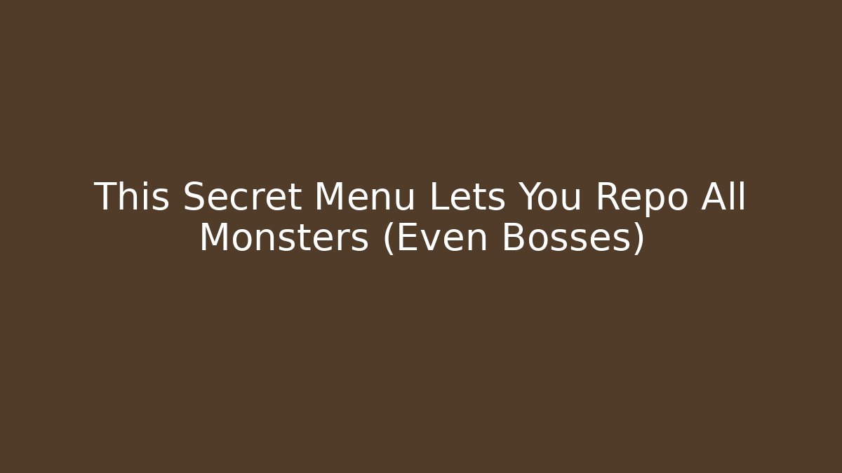 This Secret Menu Lets You Repo All Monsters (Even Bosses)