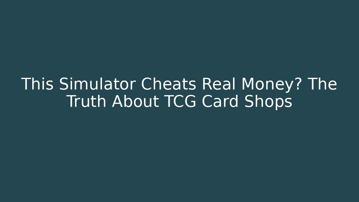 This Simulator Cheats Real Money? The Truth About TCG Card Shops