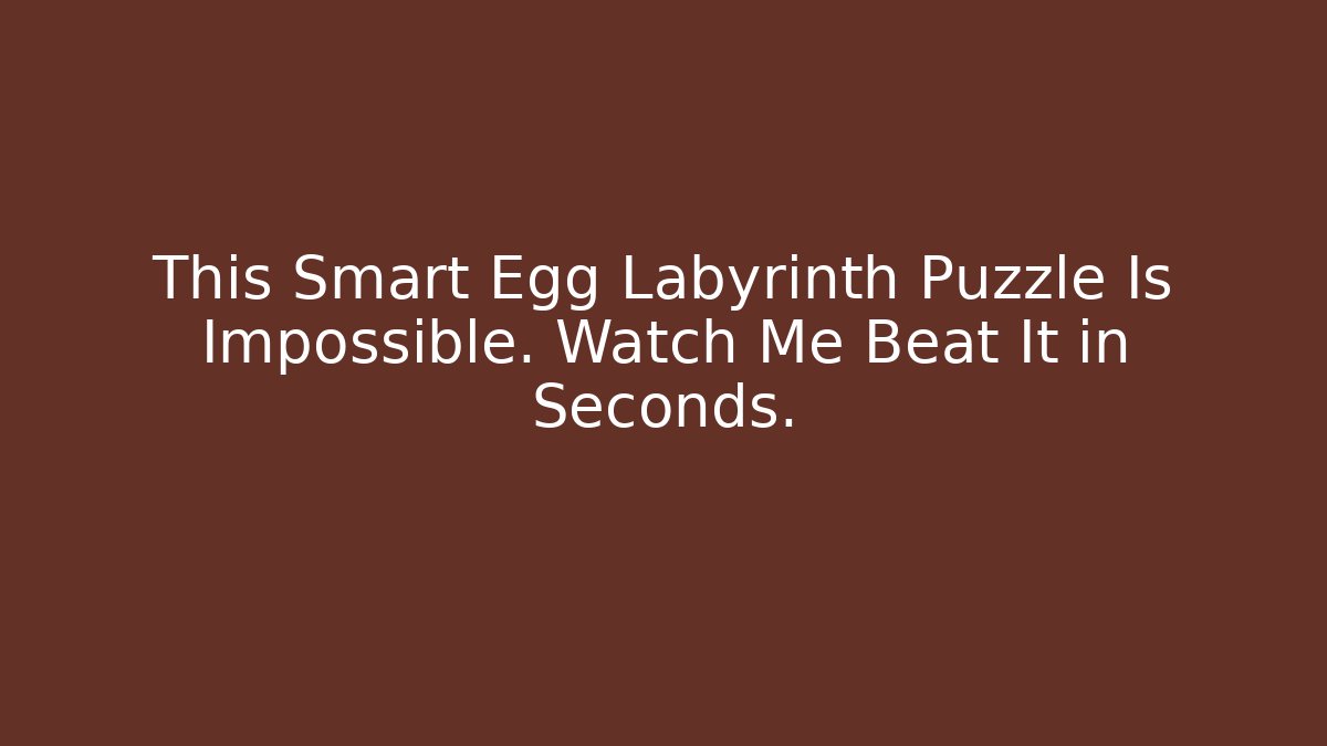 This Smart Egg Labyrinth Puzzle Is Impossible. Watch Me Beat It in Seconds.