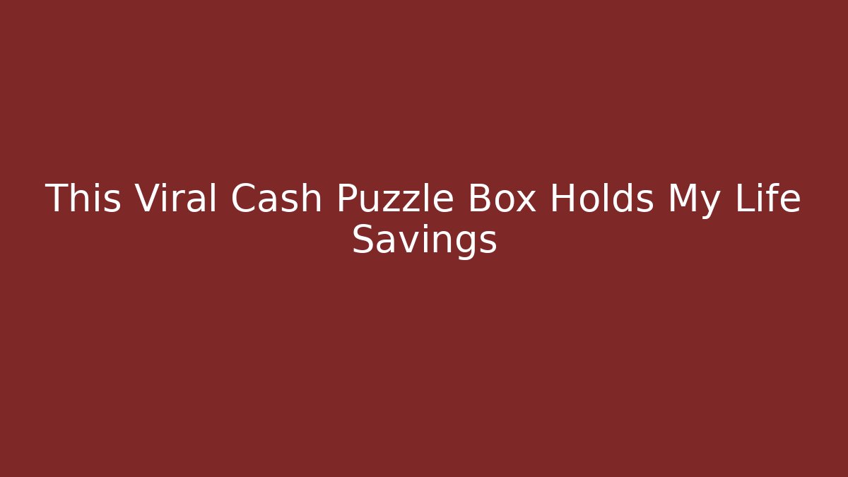 This Viral Cash Puzzle Box Holds My Life Savings