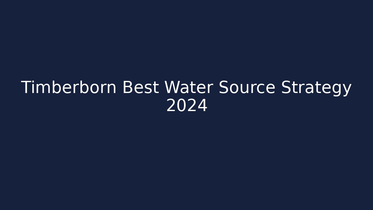 Timberborn Best Water Source Strategy 2024