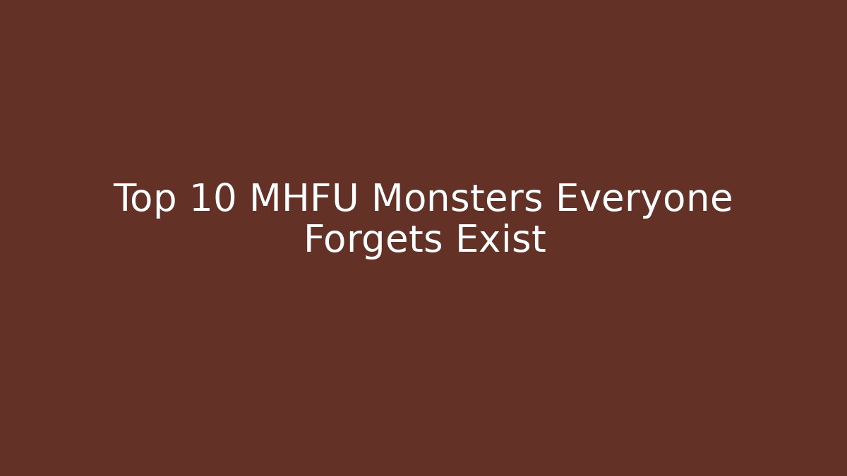 Top 10 MHFU Monsters Everyone Forgets Exist