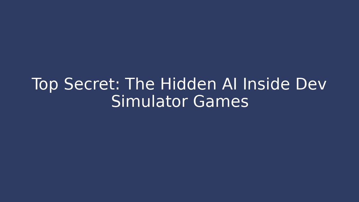 Top Secret: The Hidden AI Inside Dev Simulator Games