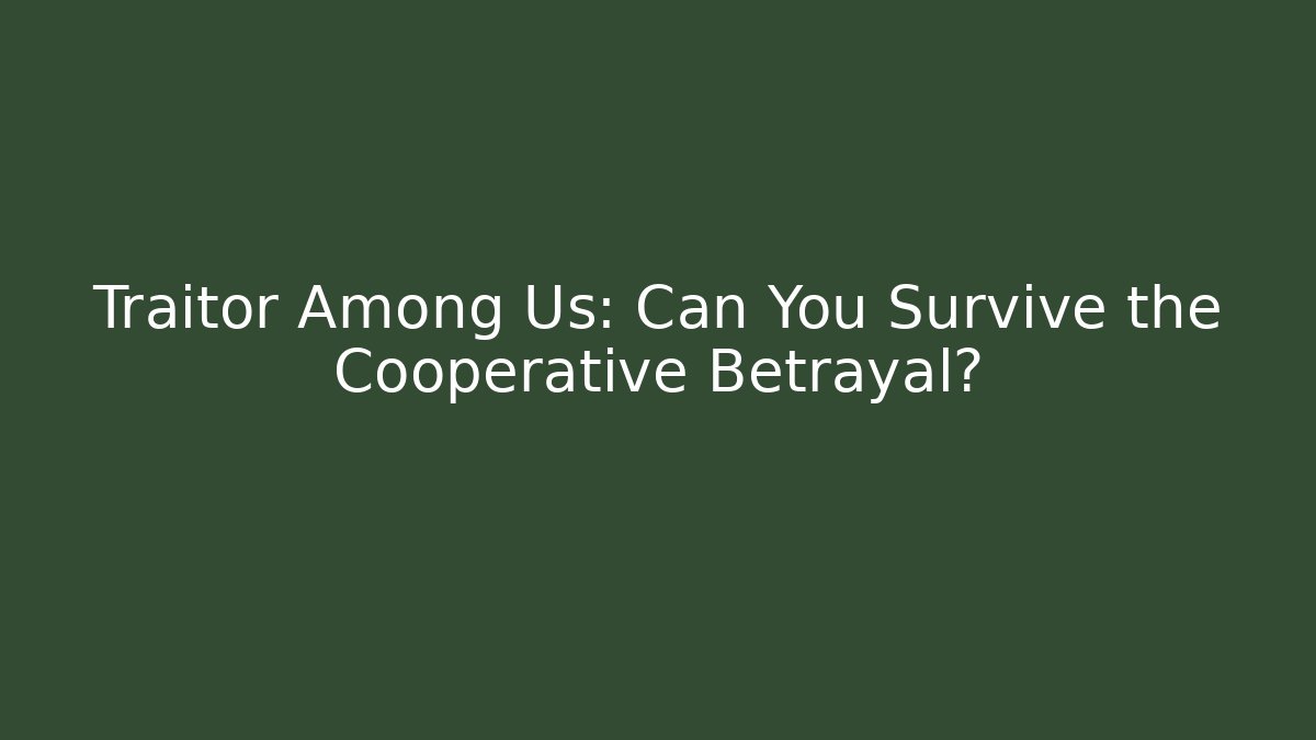 Traitor Among Us: Can You Survive the Cooperative Betrayal?