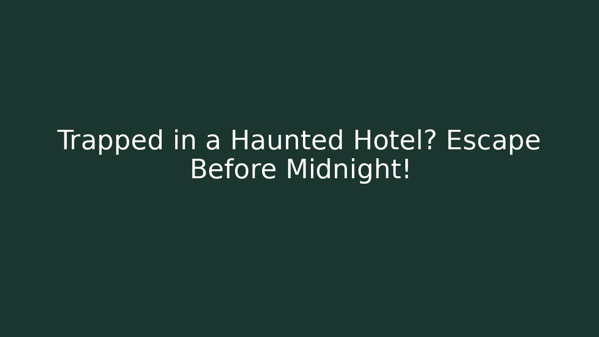 Trapped in a Haunted Hotel? Escape Before Midnight!