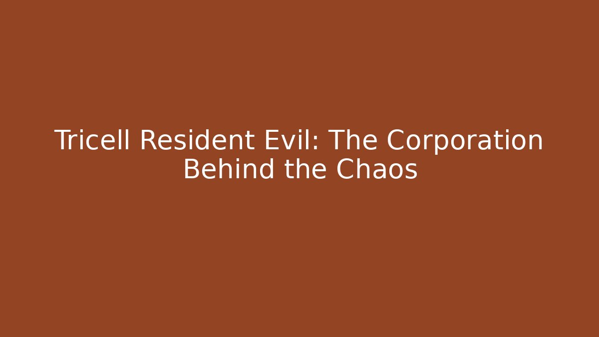 Tricell Resident Evil: The Corporation Behind the Chaos