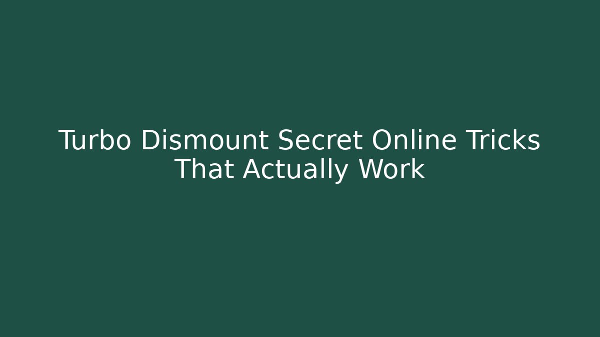 Turbo Dismount Secret Online Tricks That Actually Work
