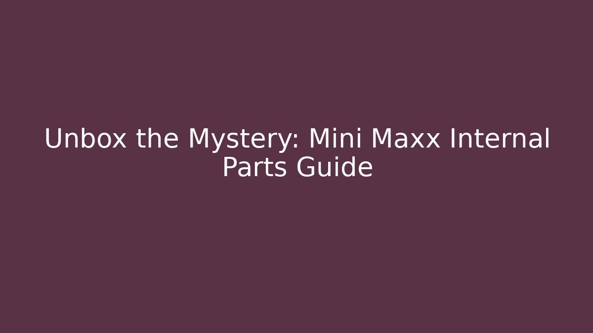 Unbox the Mystery: Mini Maxx Internal Parts Guide