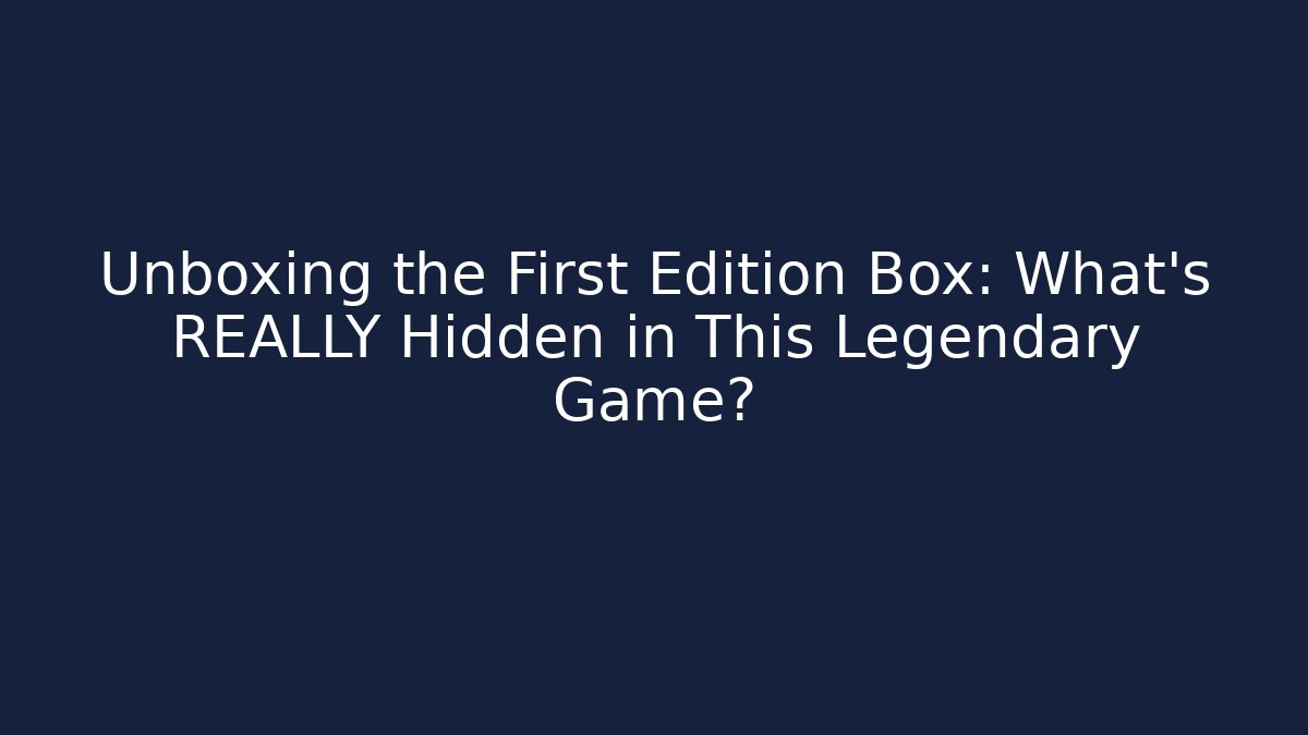 Unboxing the First Edition Box: What’s REALLY Hidden in This Legendary Game?