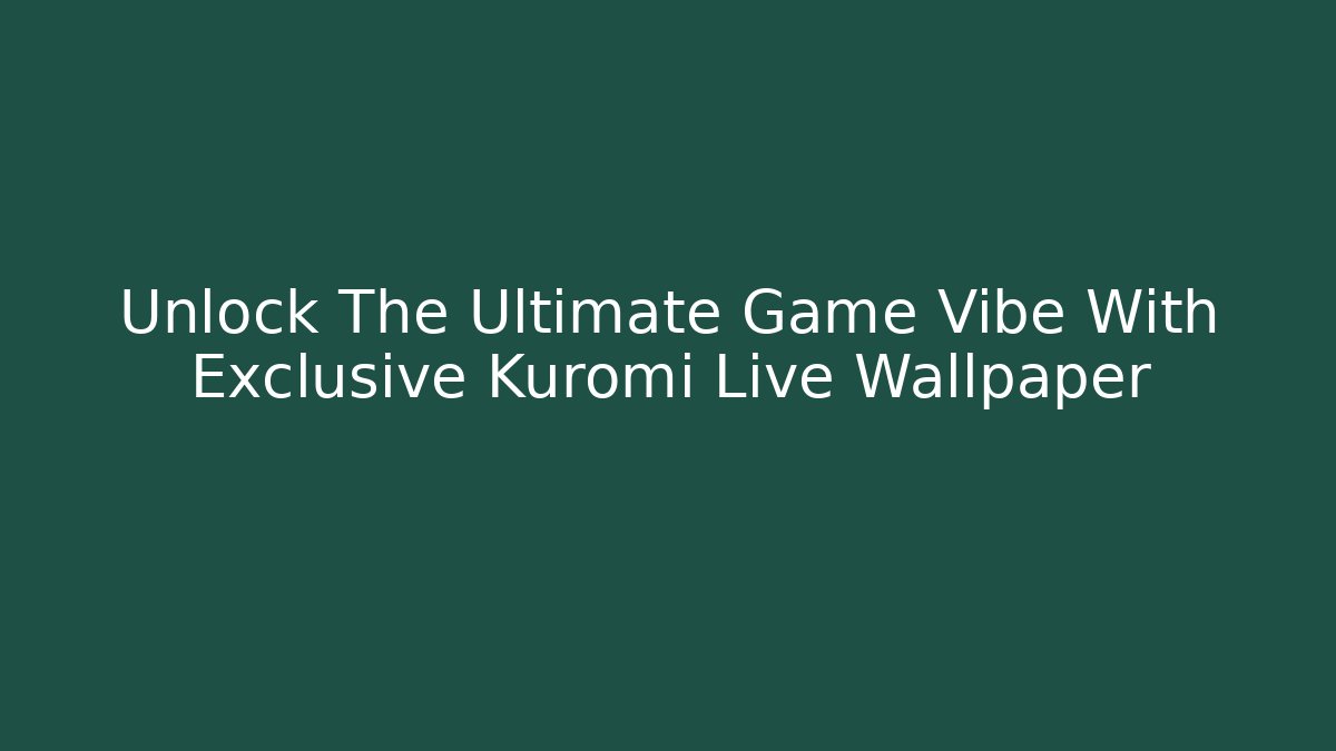 Unlock The Ultimate Game Vibe With Exclusive Kuromi Live Wallpaper