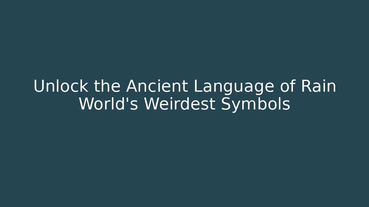 Unlock the Ancient Language of Rain World’s Weirdest Symbols