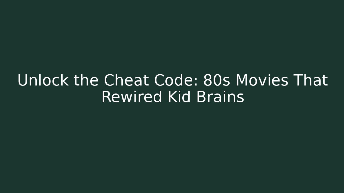 Unlock the Cheat Code: 80s Movies That Rewired Kid Brains
