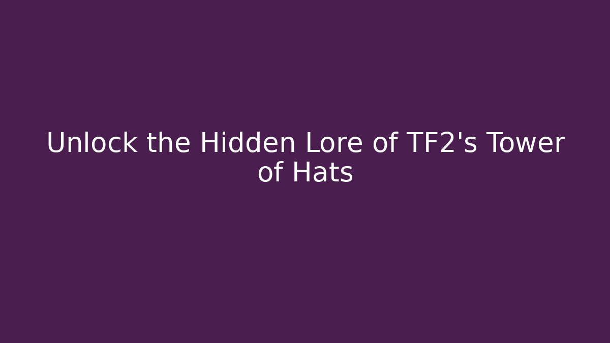 Unlock the Hidden Lore of TF2's Tower of Hats