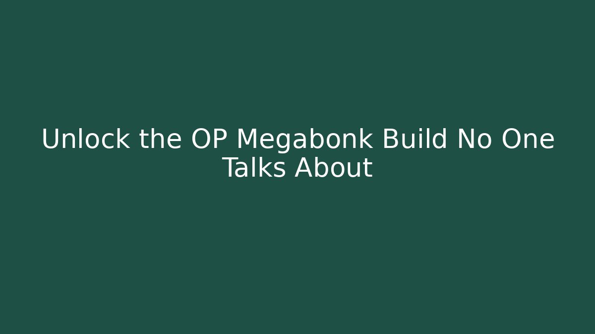Unlock the OP Megabonk Build No One Talks About
