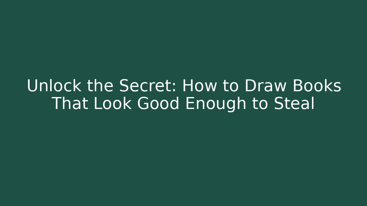 Unlock the Secret: How to Draw Books That Look Good Enough to Steal - Celivion