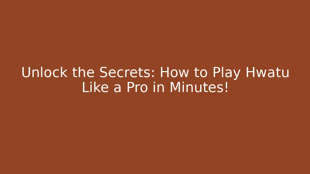 Unlock the Secrets: How to Play Hwatu Like a Pro in Minutes!