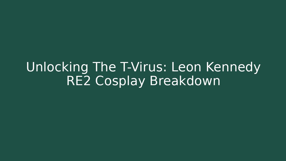 Unlocking The T-Virus: Leon Kennedy RE2 Cosplay Breakdown