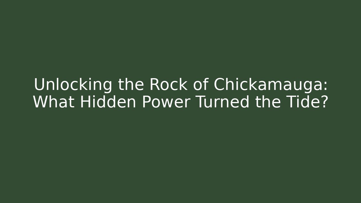 Unlocking the Rock of Chickamauga: What Hidden Power Turned the Tide?