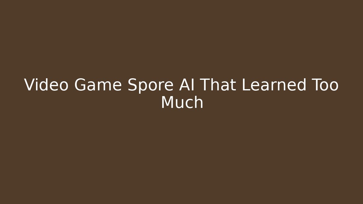 Video Game Spore AI That Learned Too Much
