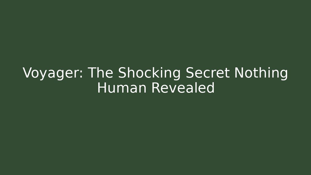 Voyager: The Shocking Secret Nothing Human Revealed