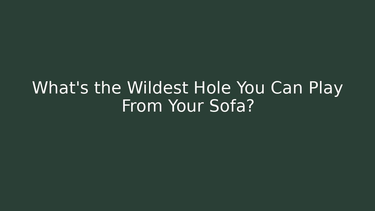 What's the Wildest Hole You Can Play From Your Sofa?