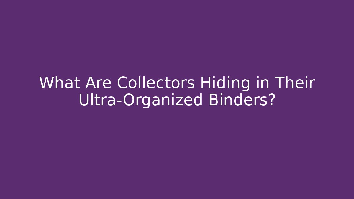 What Are Collectors Hiding in Their Ultra-Organized Binders?