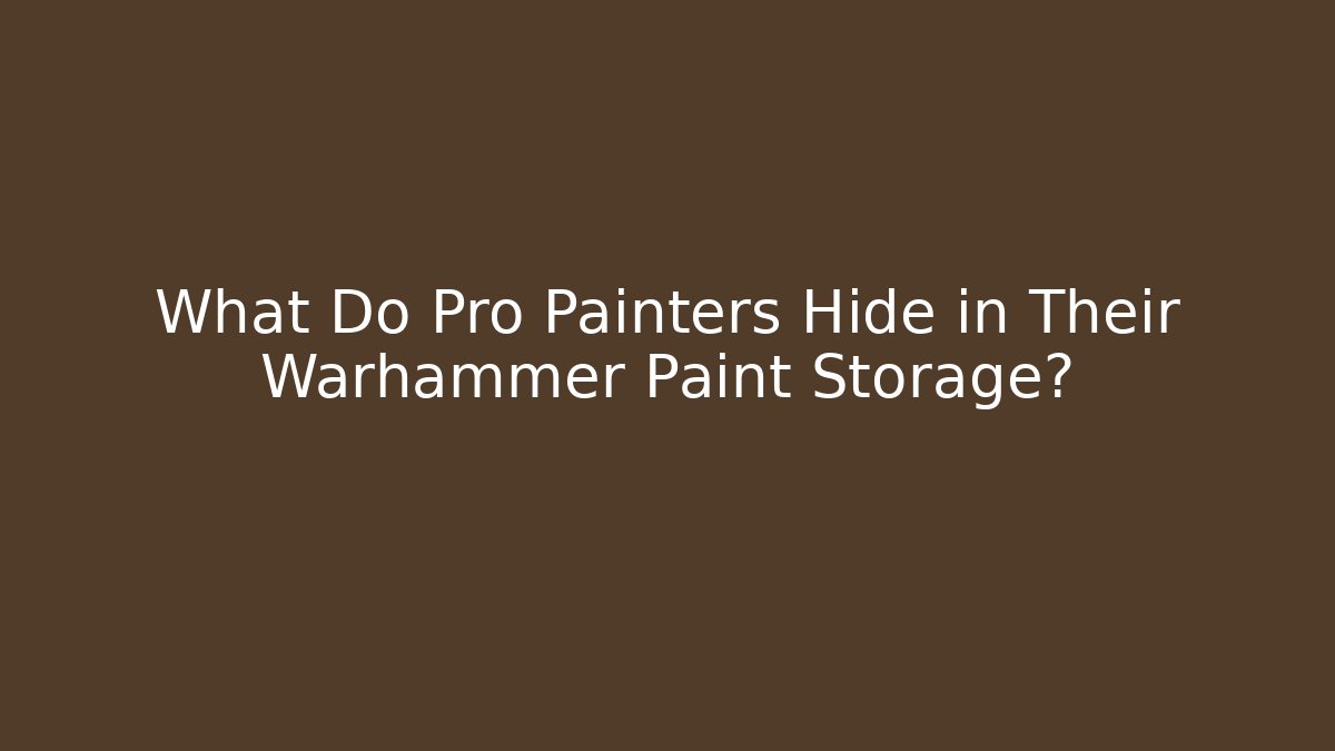 What Do Pro Painters Hide in Their Warhammer Paint Storage? - Celivion