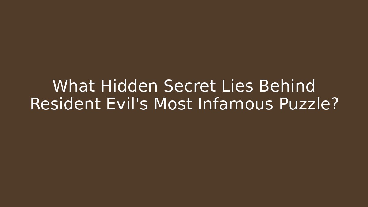 What Hidden Secret Lies Behind Resident Evil's Most Infamous Puzzle? - Celivion