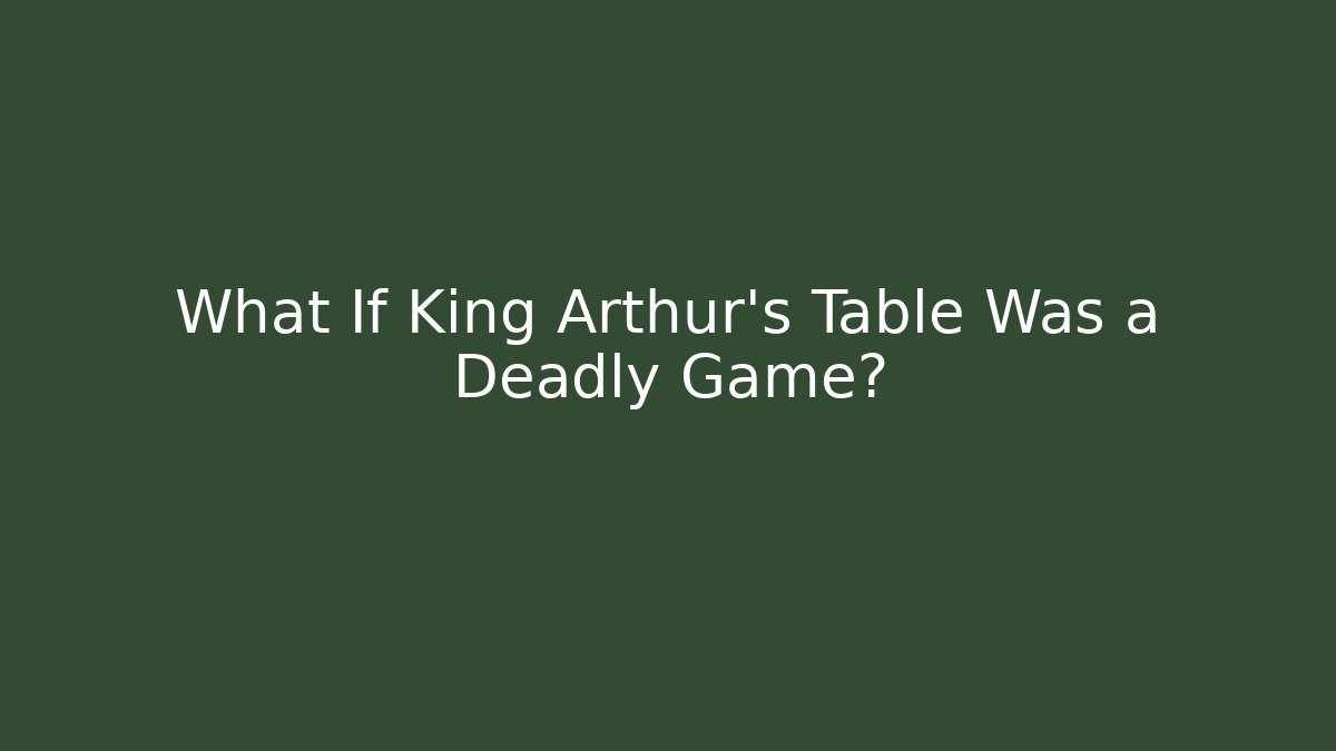 What If King Arthur's Table Was a Deadly Game?