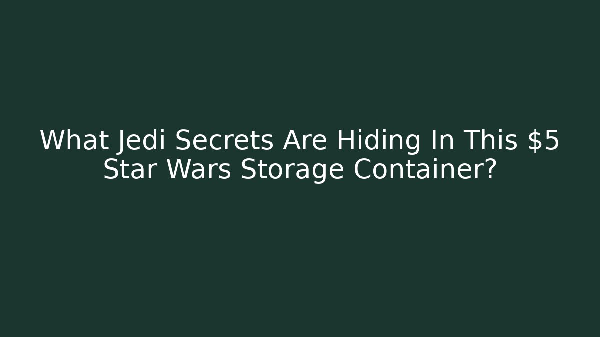 What Jedi Secrets Are Hiding In This $5 Star Wars Storage Container?