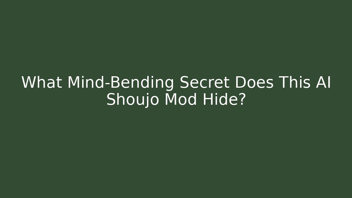 What Mind-Bending Secret Does This AI Shoujo Mod Hide? - Celivion