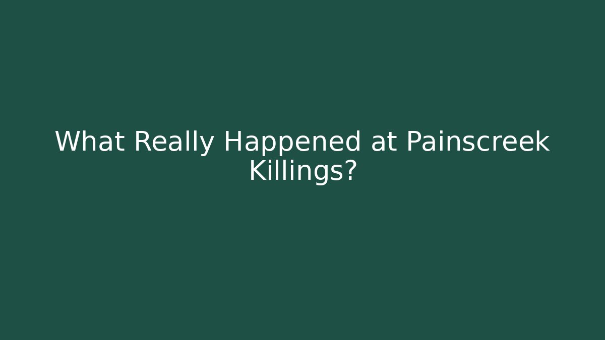 What Really Happened at Painscreek Killings?