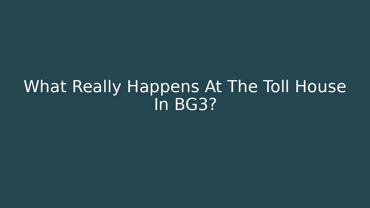 What Really Happens At The Toll House In BG3?