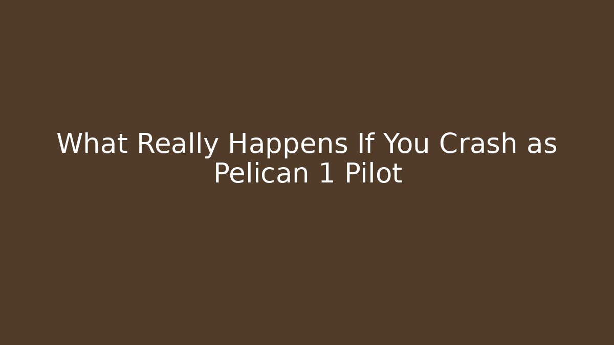 What Really Happens If You Crash as Pelican 1 Pilot - Celivion