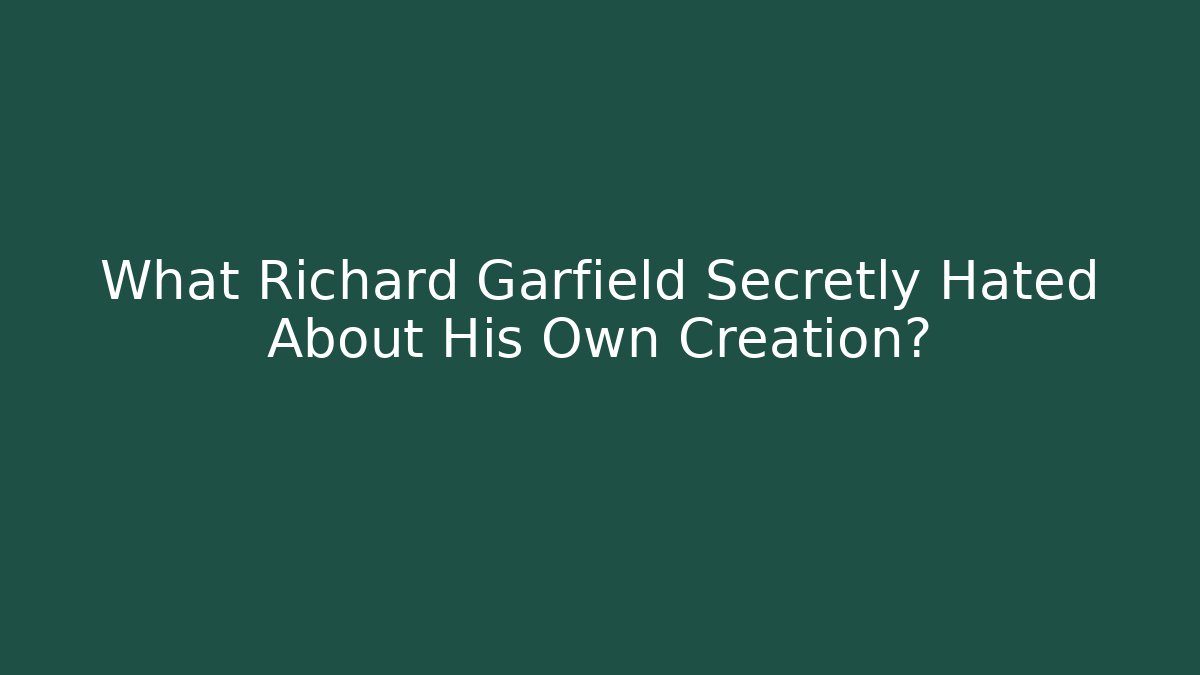What Richard Garfield Secretly Hated About His Own Creation?