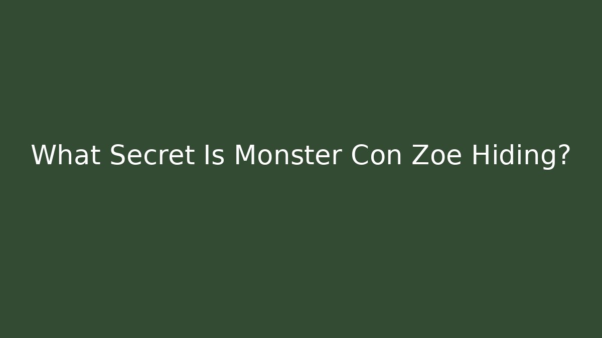 What Secret Is Monster Con Zoe Hiding?