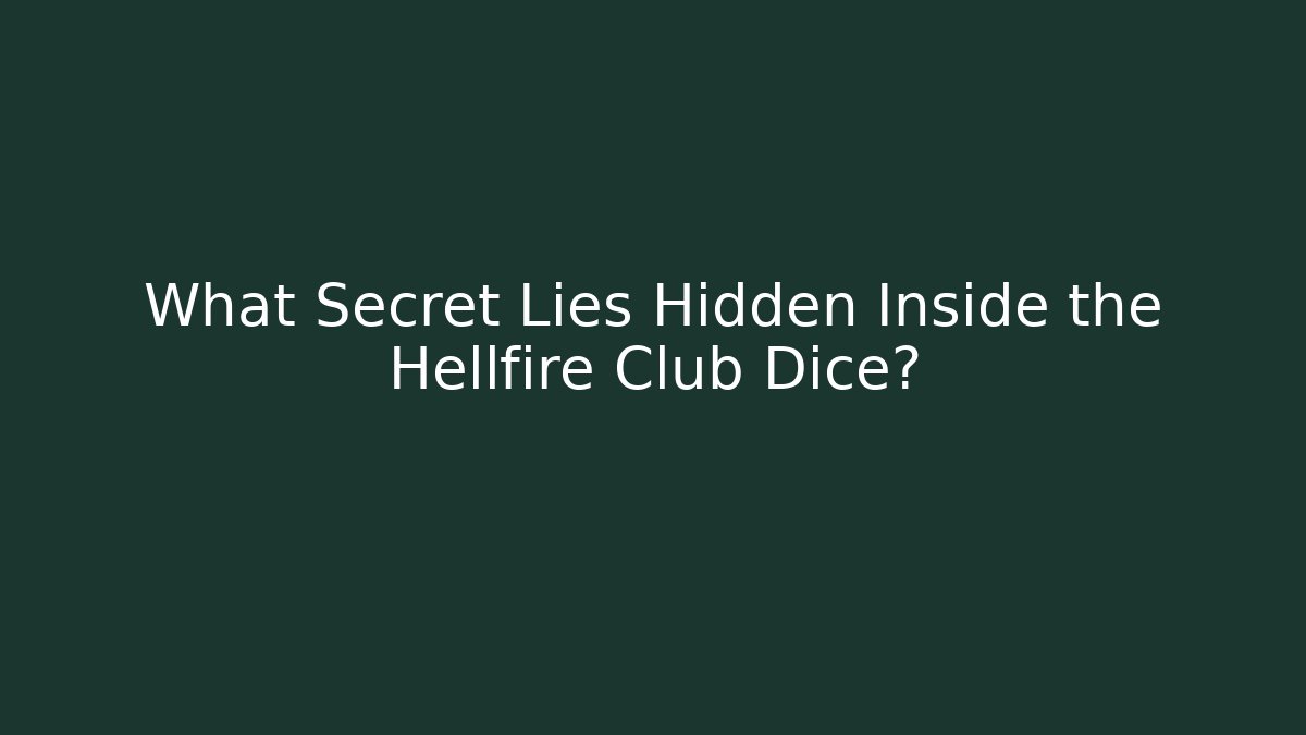 What Secret Lies Hidden Inside the Hellfire Club Dice?