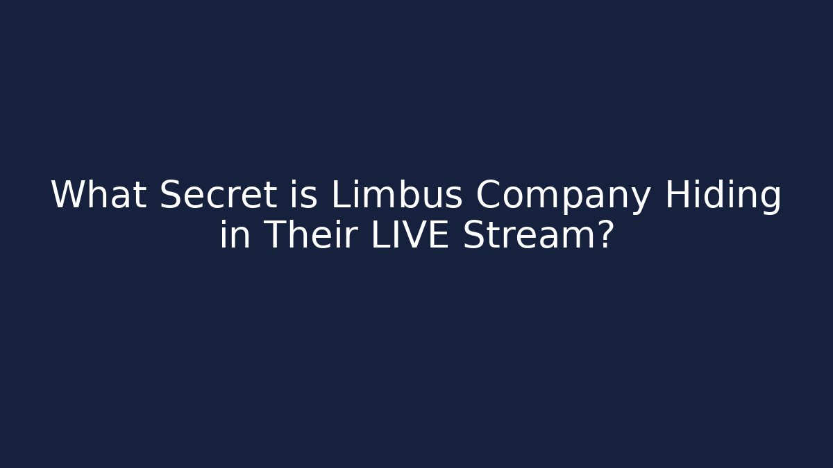 What Secret is Limbus Company Hiding in Their LIVE Stream?