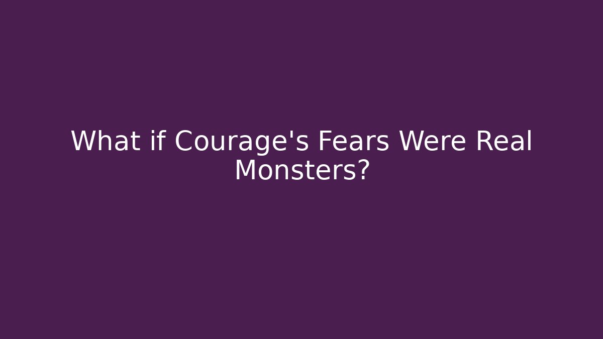 What if Courage's Fears Were Real Monsters?